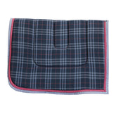 Wool Saddle Pad - Black with Maroon & Grey Check